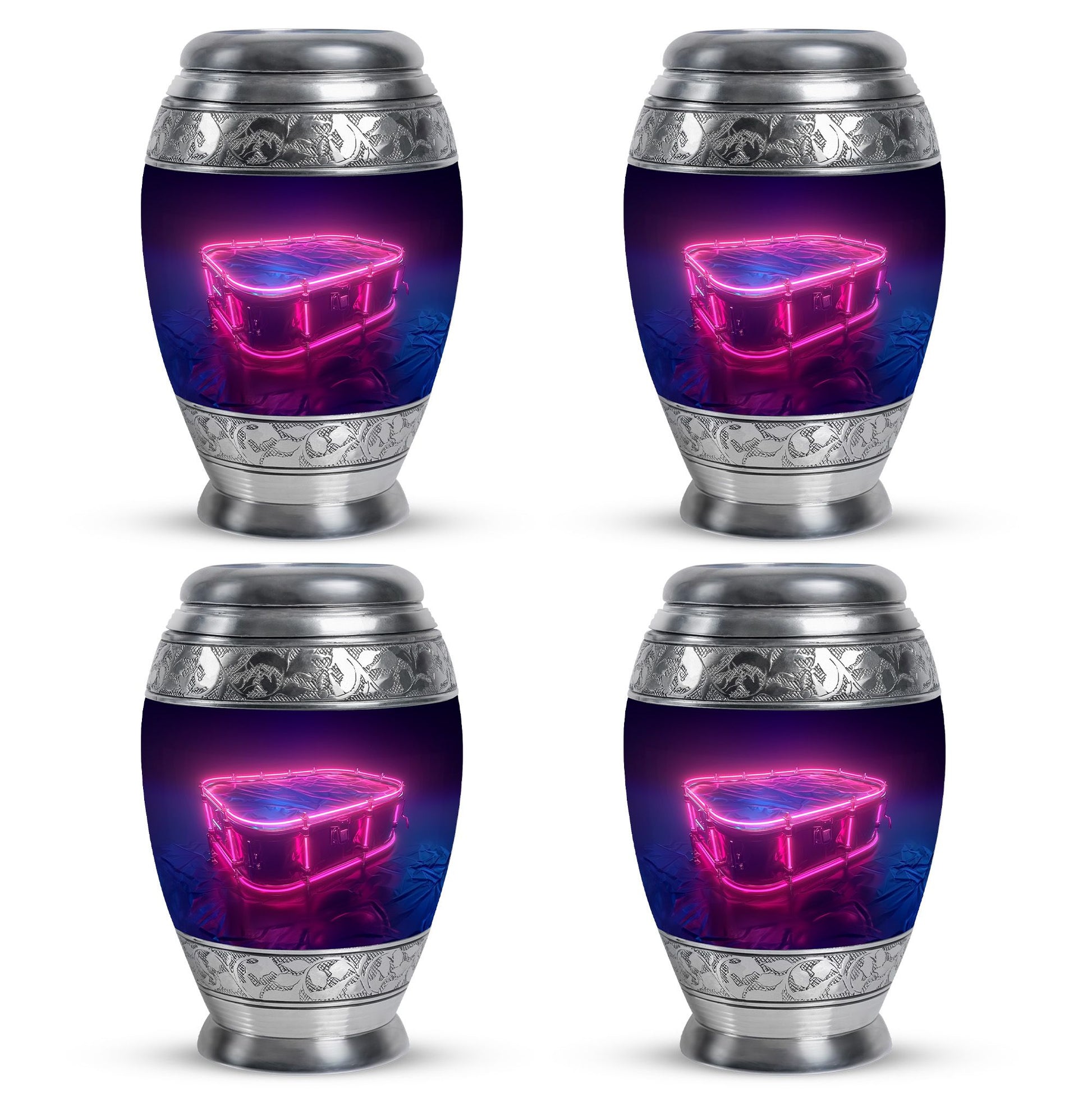 Drums And Music Theme 3 Inch Keepsake Pack of 4