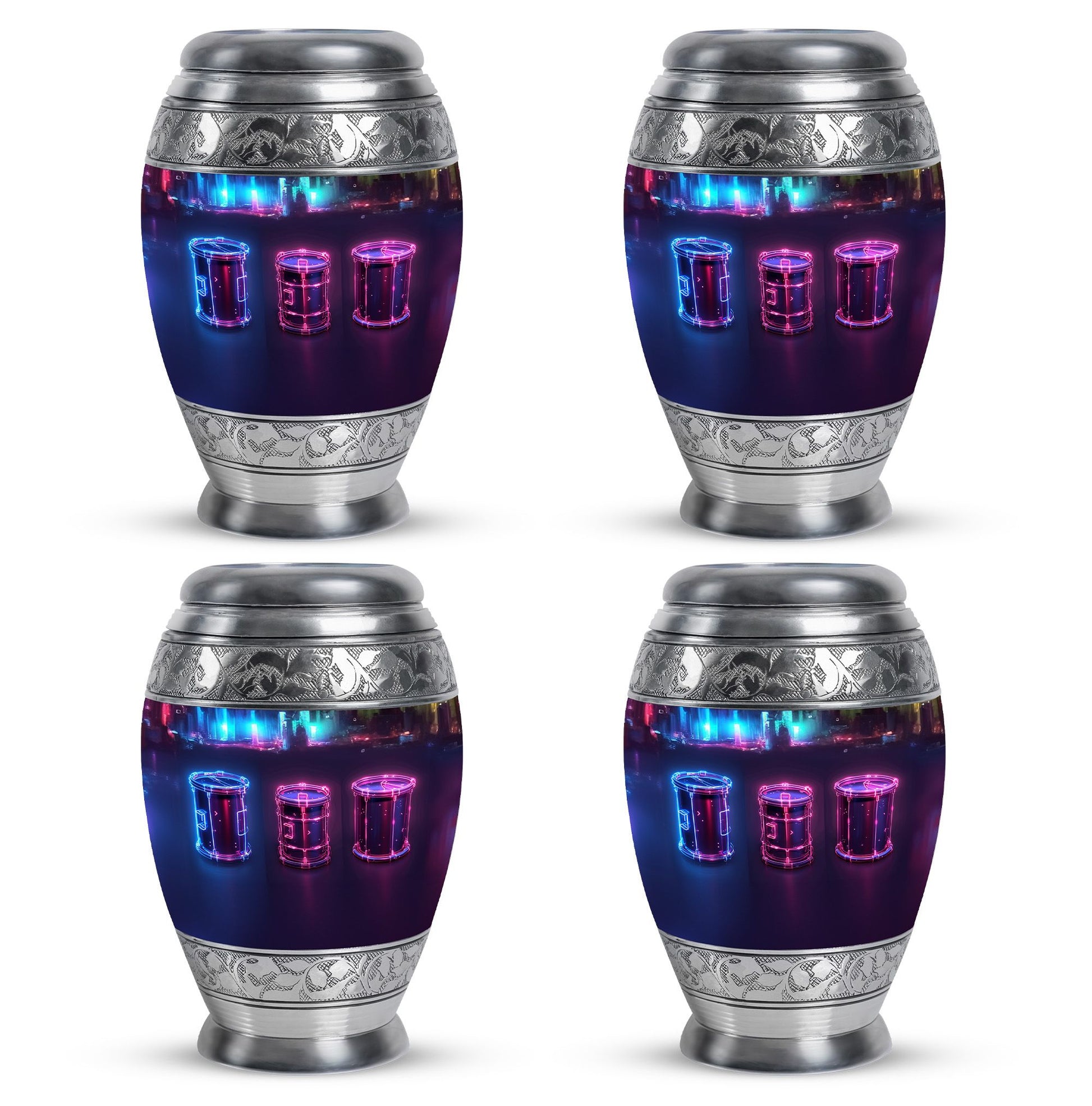 Drums And Music Theme 3 Inch Keepsake Pack of 4