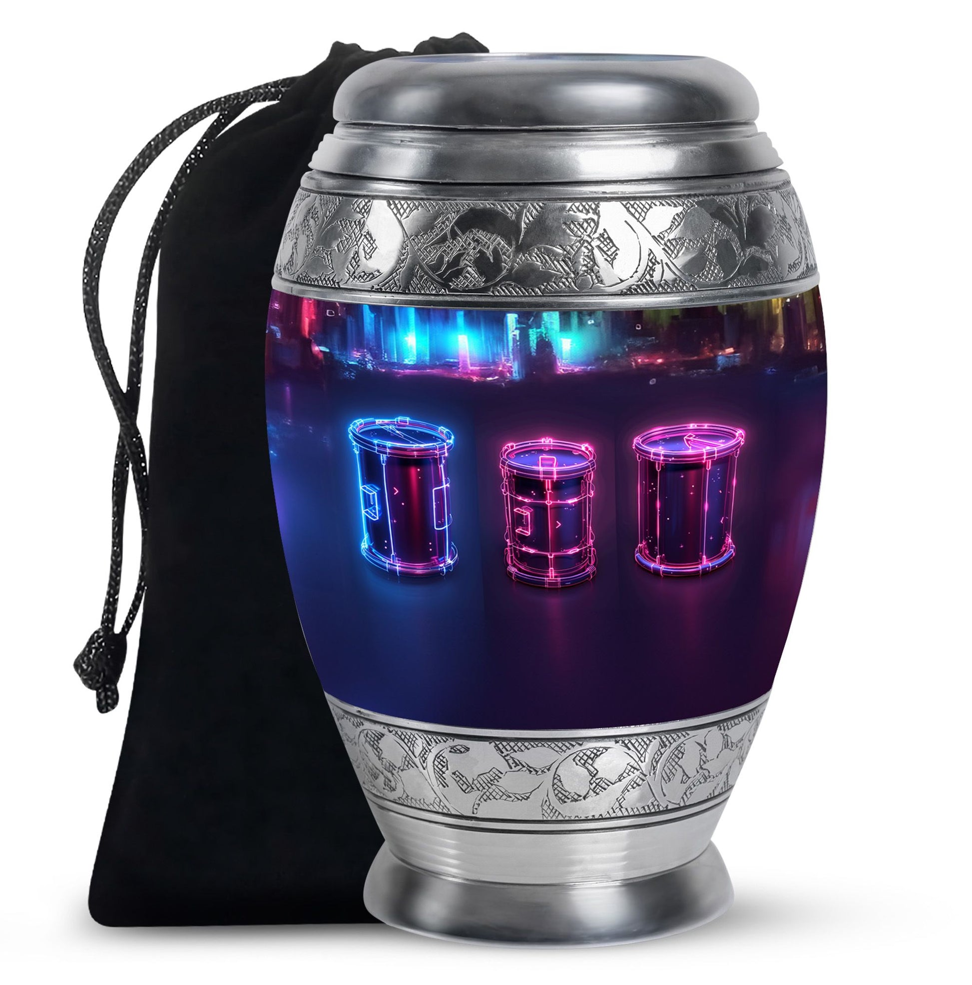 Drums And Music Theme Large Urn 10 Inch