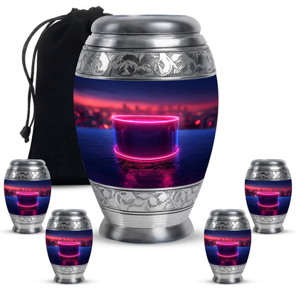 Drums And Music Theme Large Urn With 4 Keepsake Urn