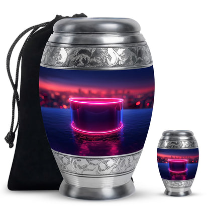 Drums And Music Theme Large Urn With 1 Keepsake Urn