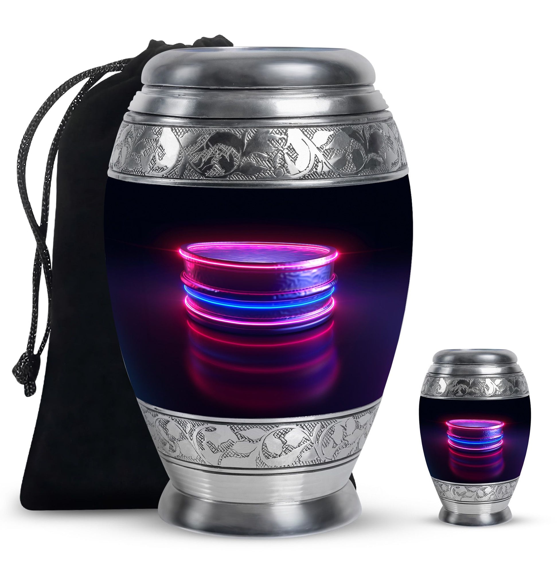 Drums And Music Theme Large Urn With 1 Keepsake Urn