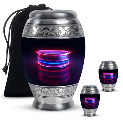 Drums And Music Theme Large Urn With 2 Keepsake Urn