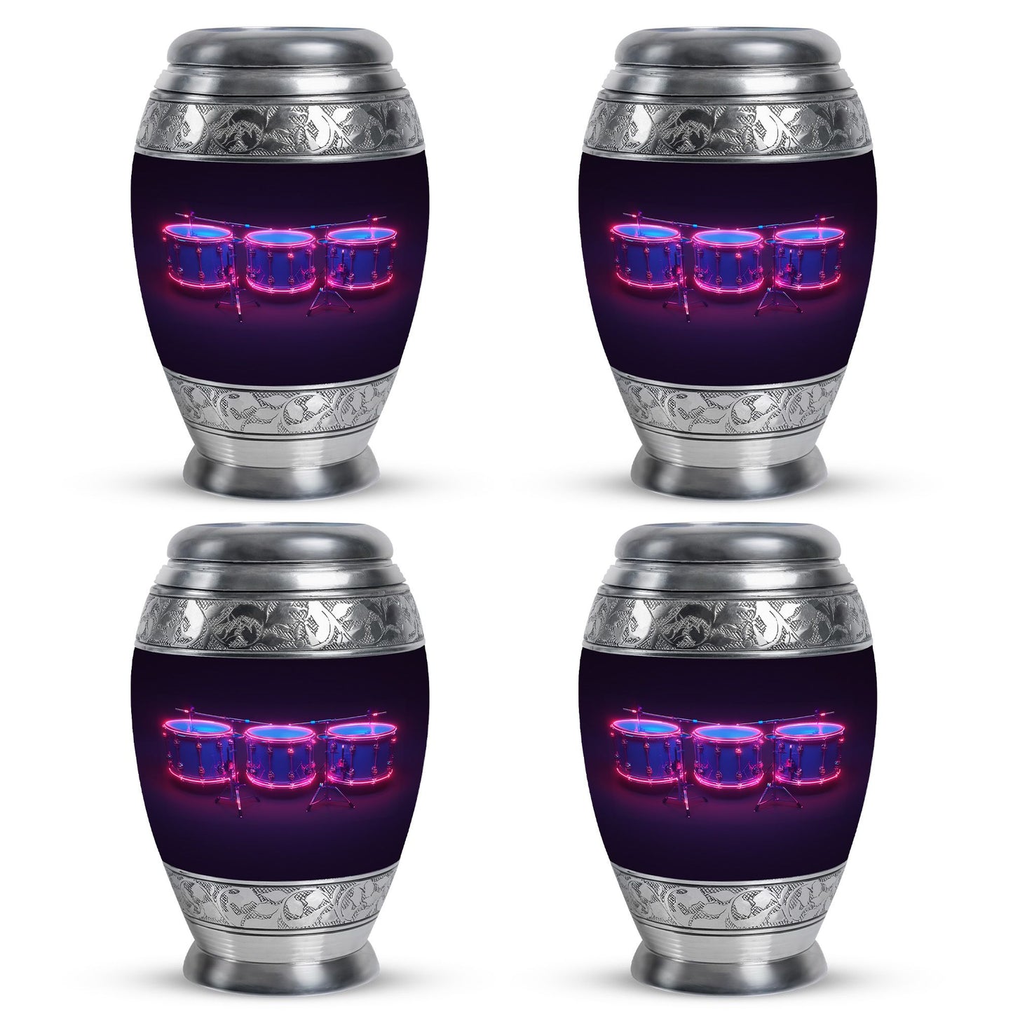 Drums And Music Theme 3 Inch Keepsake Pack of 4