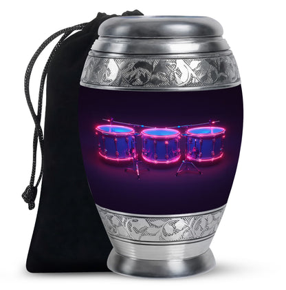 Drums And Music Theme Large Urn 10 Inch