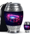 Drums And Music Theme Large Urn With 1 Keepsake Urn