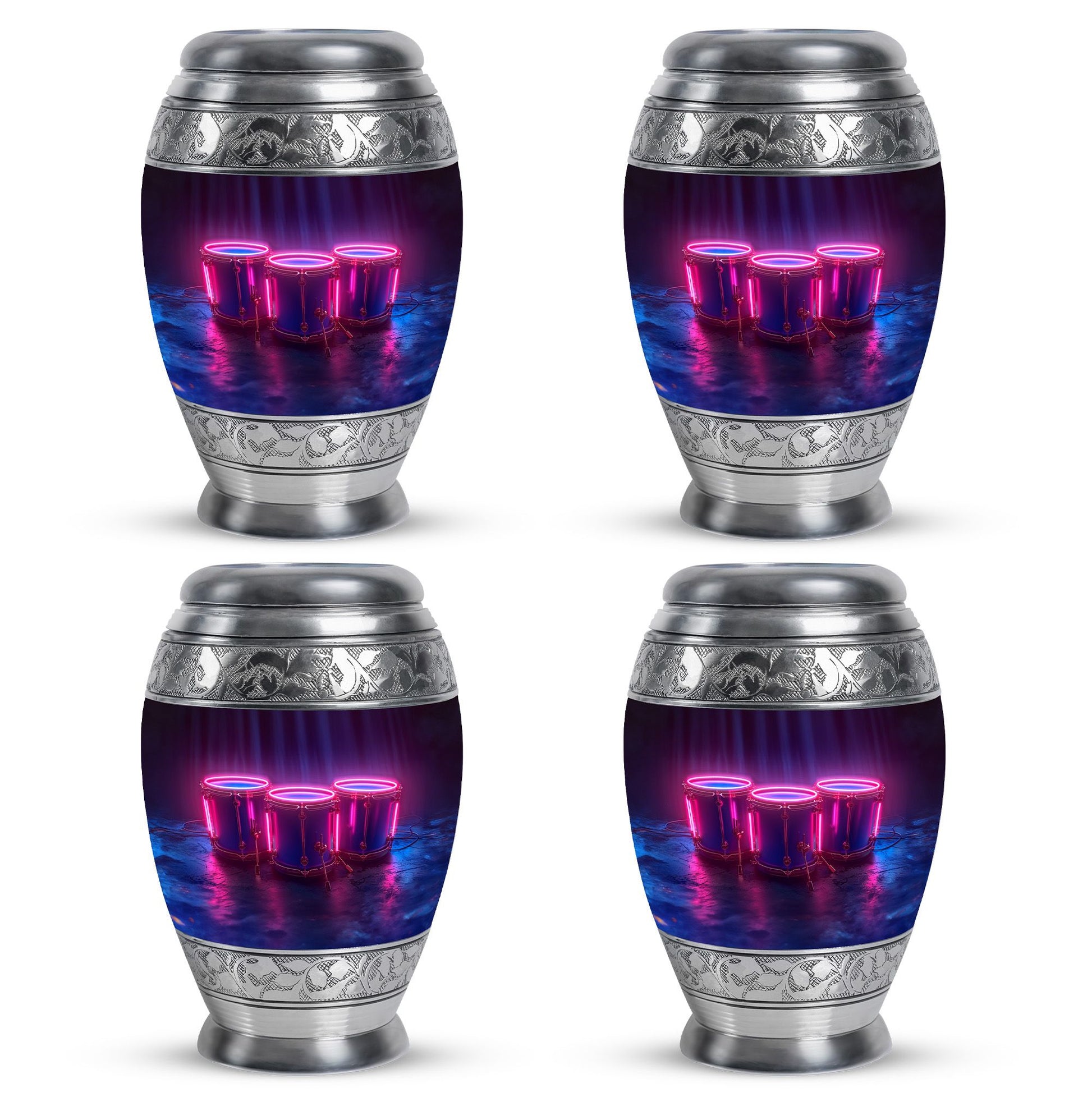 Drums And Music Theme 3 Inch Keepsake Pack of 4