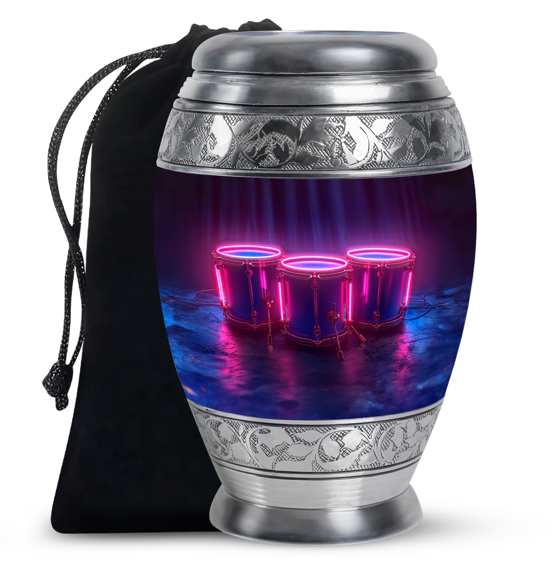 Drums And Music Theme Large Urn 10 Inch