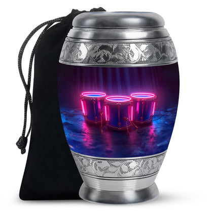 Drums And Music Theme Large Urn 10 Inch