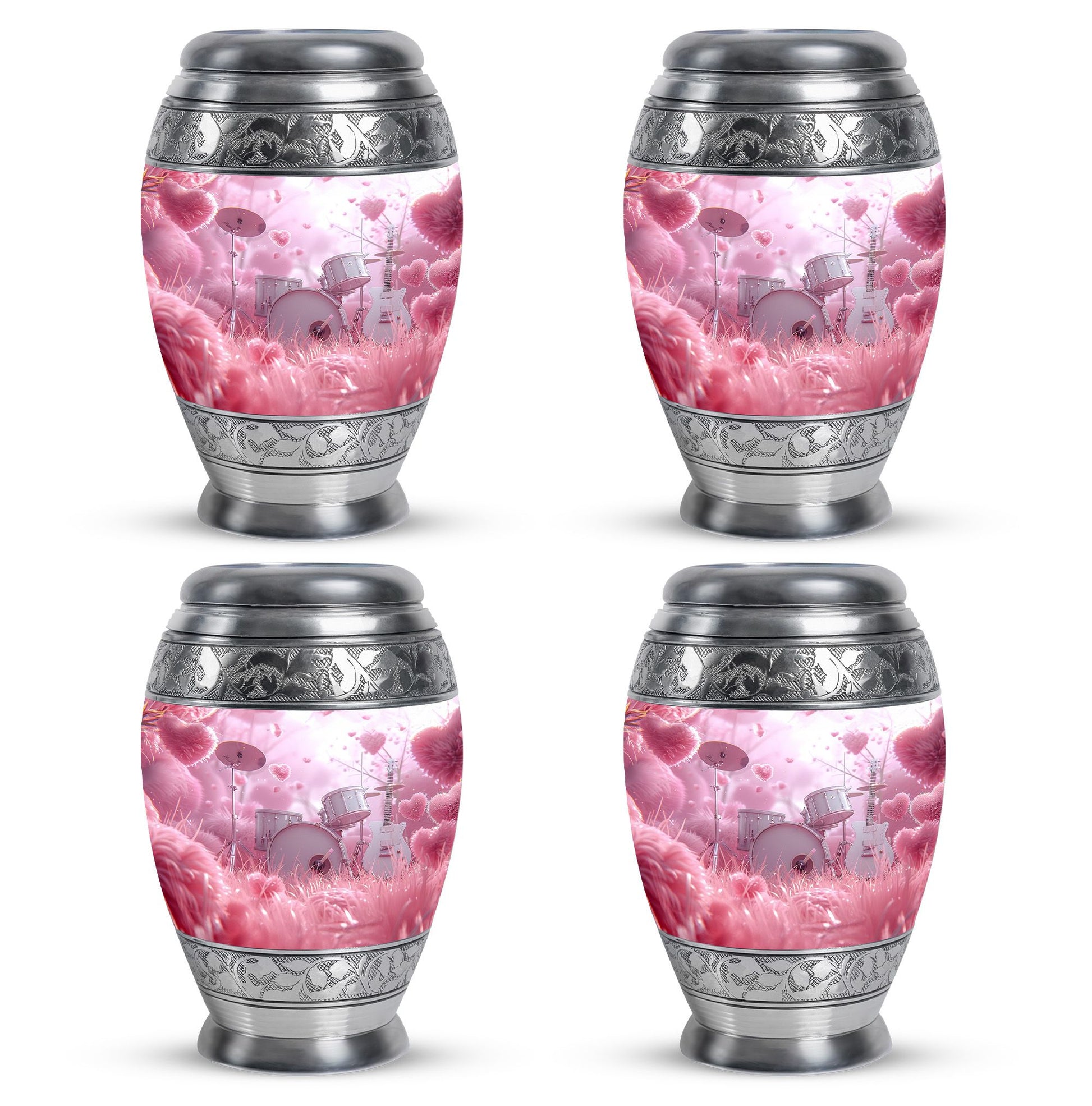 Drums And Music Theme 3 Inch Keepsake Pack of 4