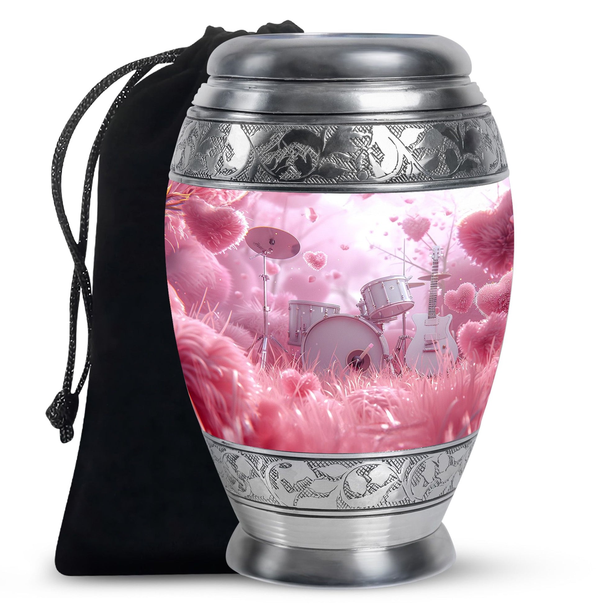 Drums And Music Theme Large Urn 10 Inch