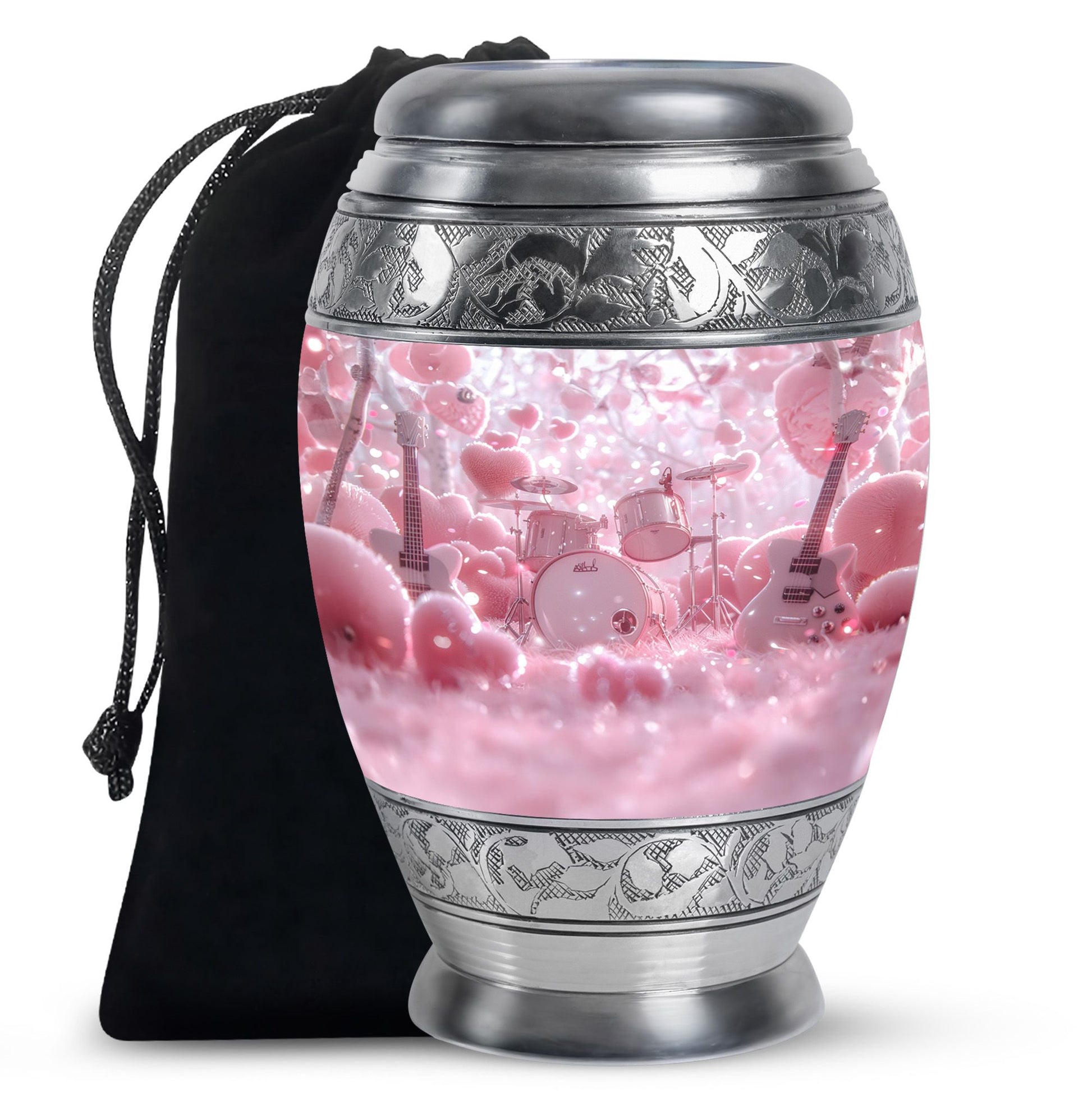 Drums And Music Theme Large Urn 10 Inch