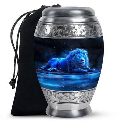 Lion Theme Large Urn 10 Inch