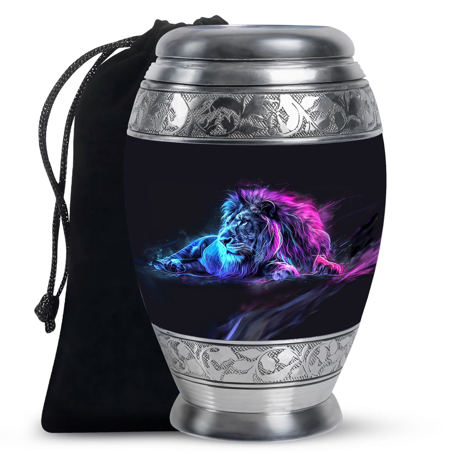 Lion Theme Large Urn 10 Inch