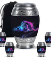Lion Theme Large Urn With 4 Keepsake Urn