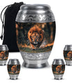 Lion Theme Large Urn With 4 Keepsake Urn