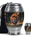 Lion Theme Large Urn With 1 Keepsake Urn
