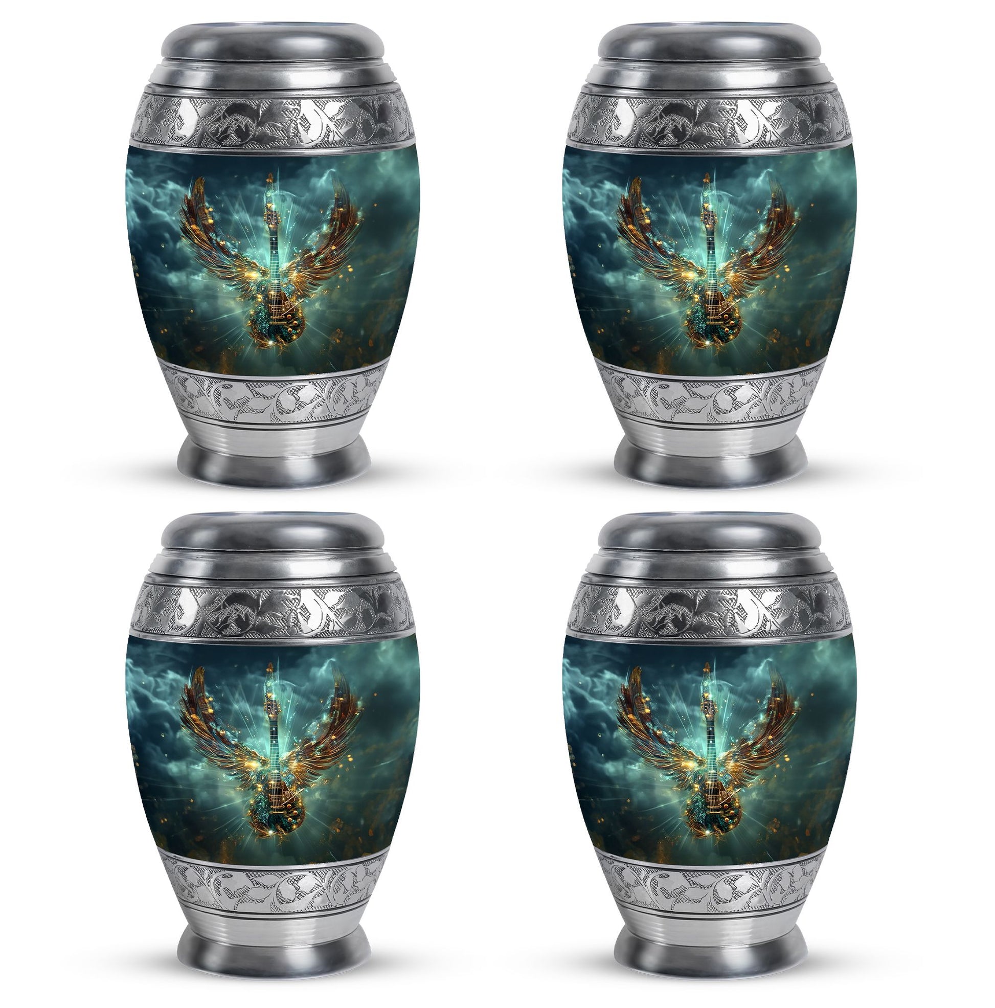 Guitar Theme 3 Inch Keepsake Pack of 4