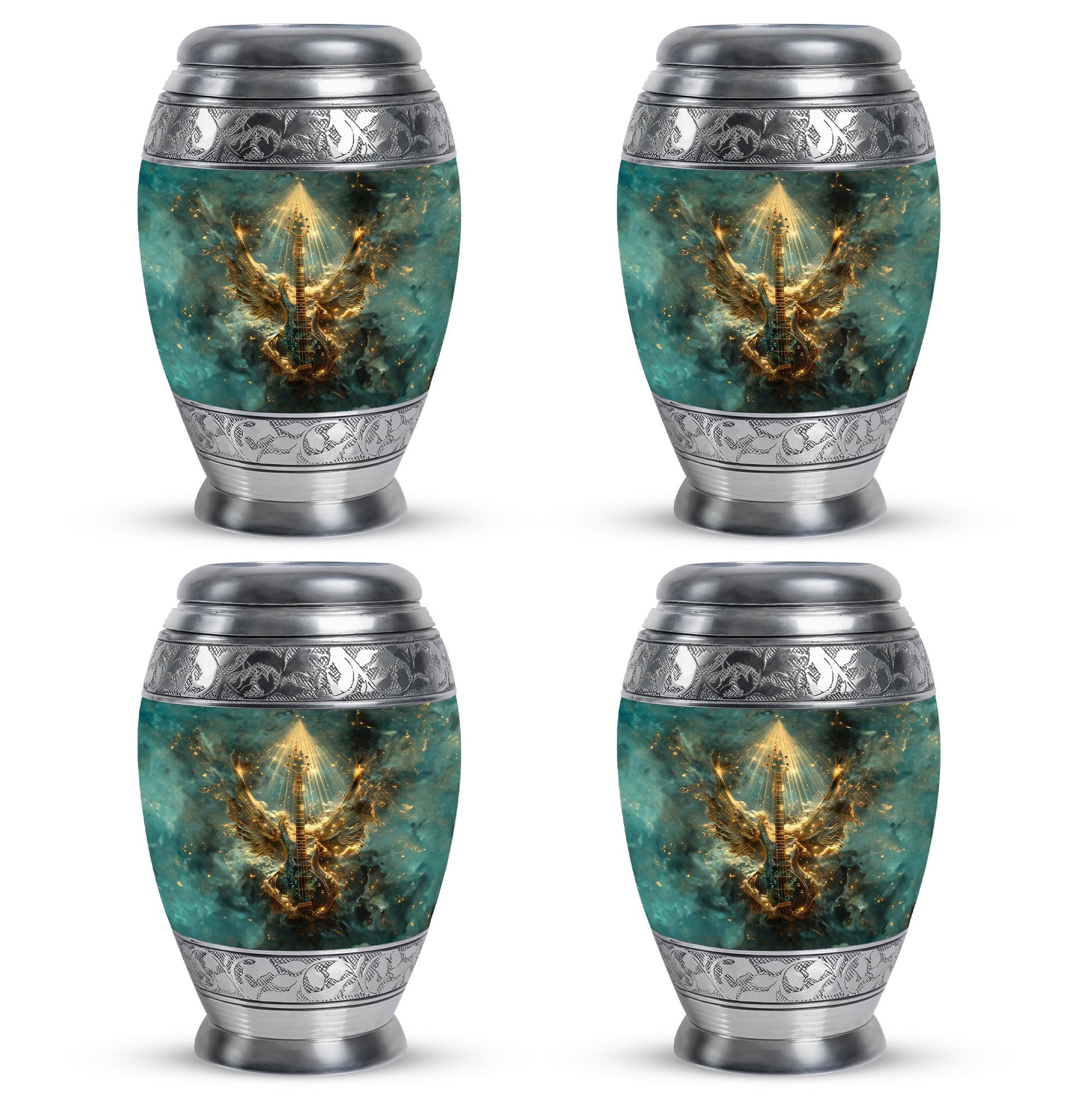 Guitar Theme 3 Inch Keepsake Pack of 4