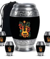 Guitar Theme Large Urn With 4 Keepsake Urn