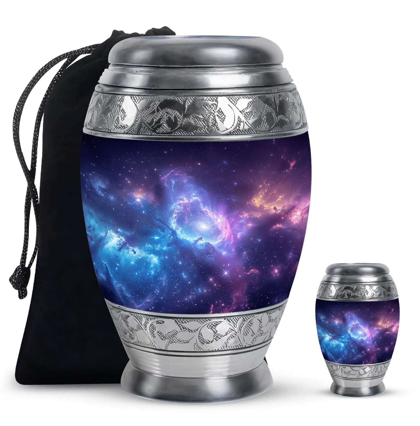 Galaxy Theme Large Urn With 1 Keepsake Urn