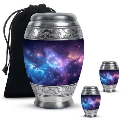 Galaxy Theme Large Urn With 2 Keepsake Urn