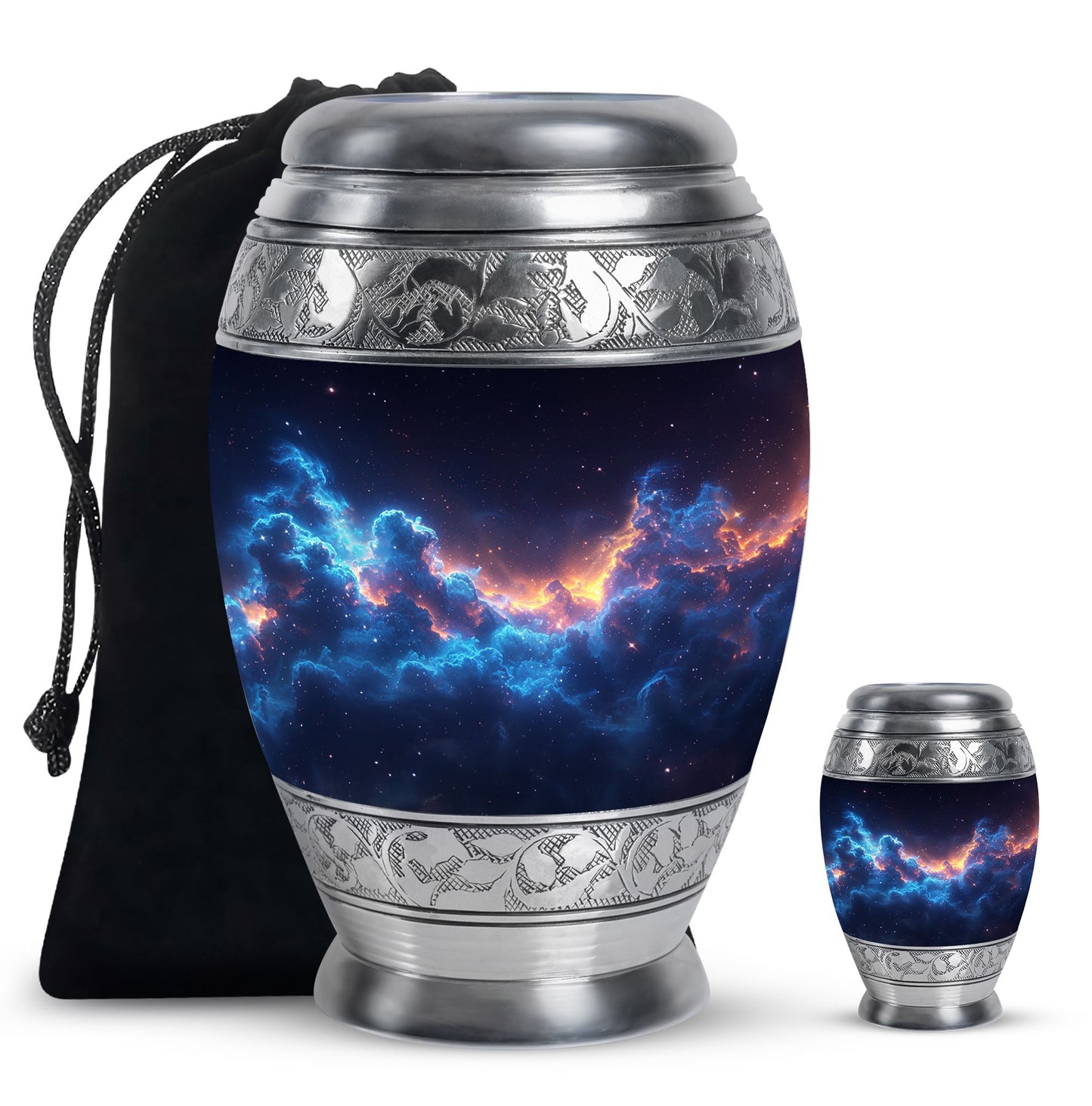 Galaxy Theme Large Urn With 1 Keepsake Urn