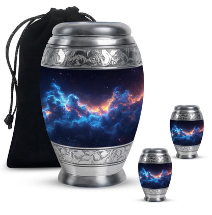 Galaxy Theme Large Urn With 2 Keepsake Urn