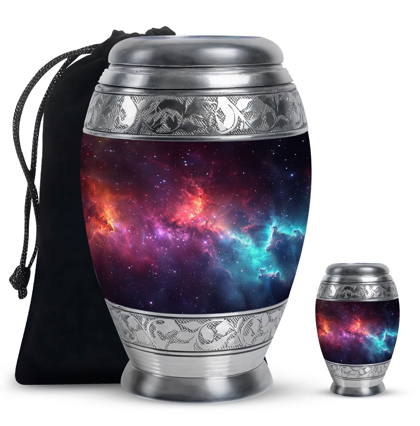 Galaxy Theme Large Urn With 1 Keepsake Urn