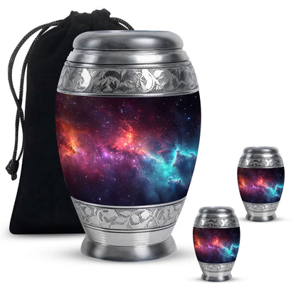 Galaxy Theme Large Urn With 2 Keepsake Urn