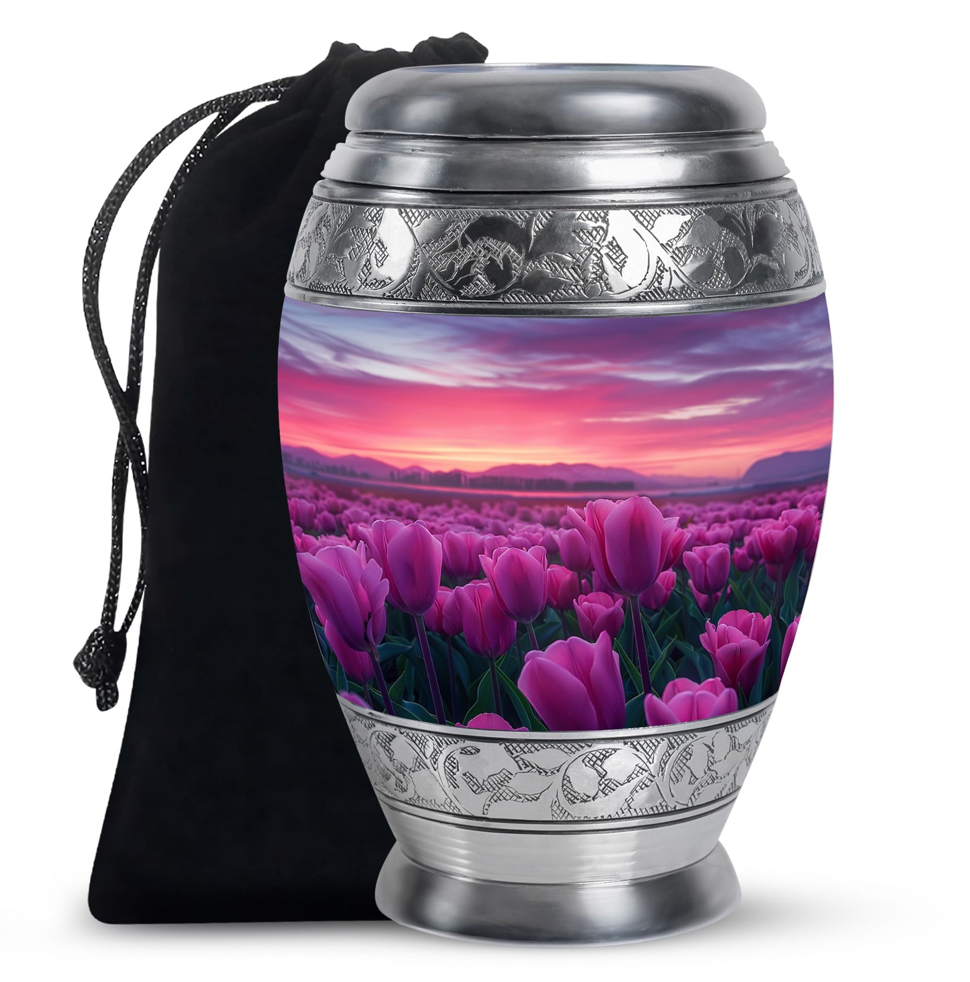 Tulips Theme Large Urn 10 Inch