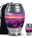 Tulips Theme Large Urn With 1 Keepsake Urn