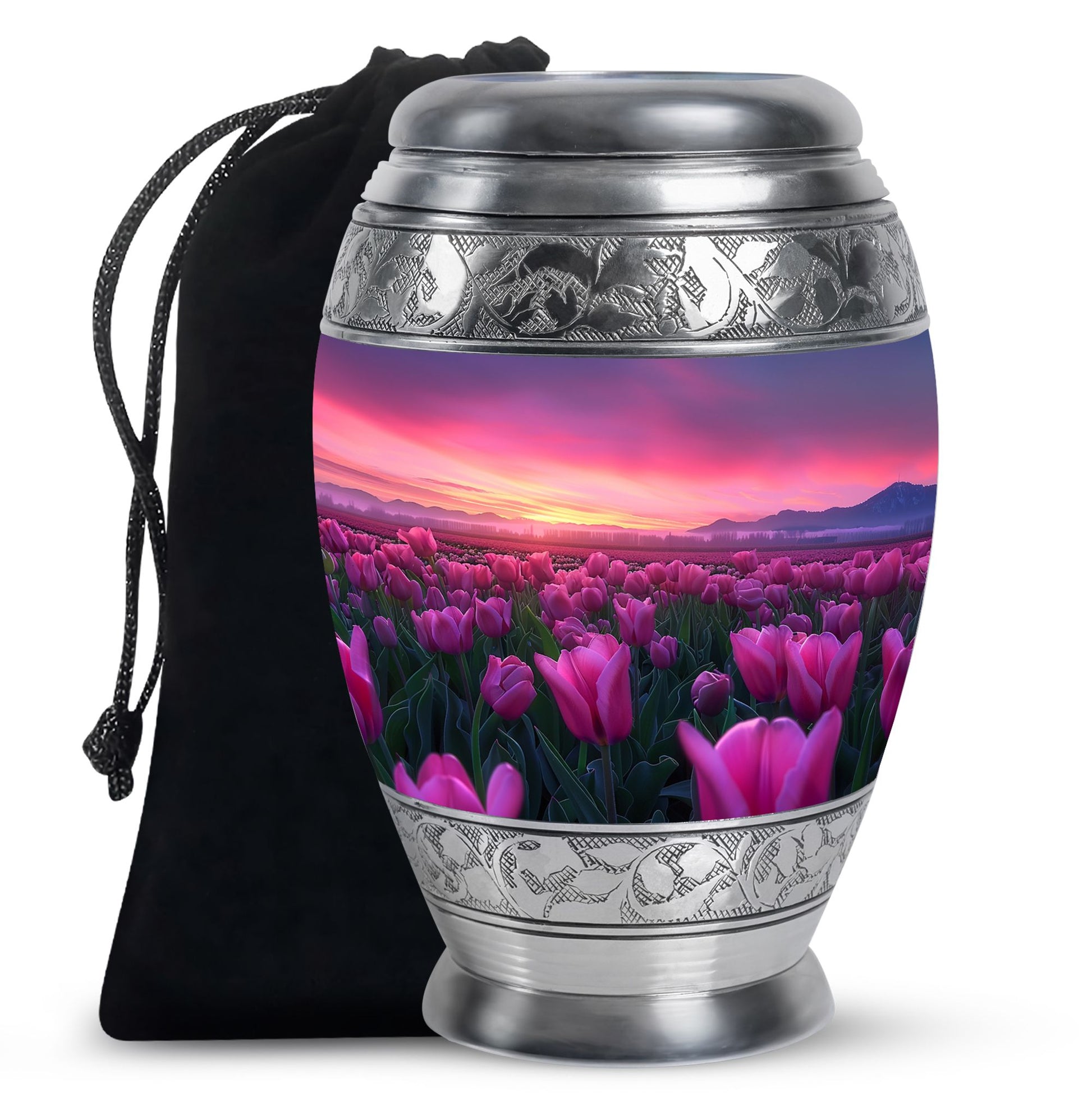 Tulips Theme Large Urn 10 Inch