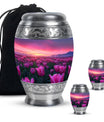 Tulips Theme Large Urn With 2 Keepsake Urn