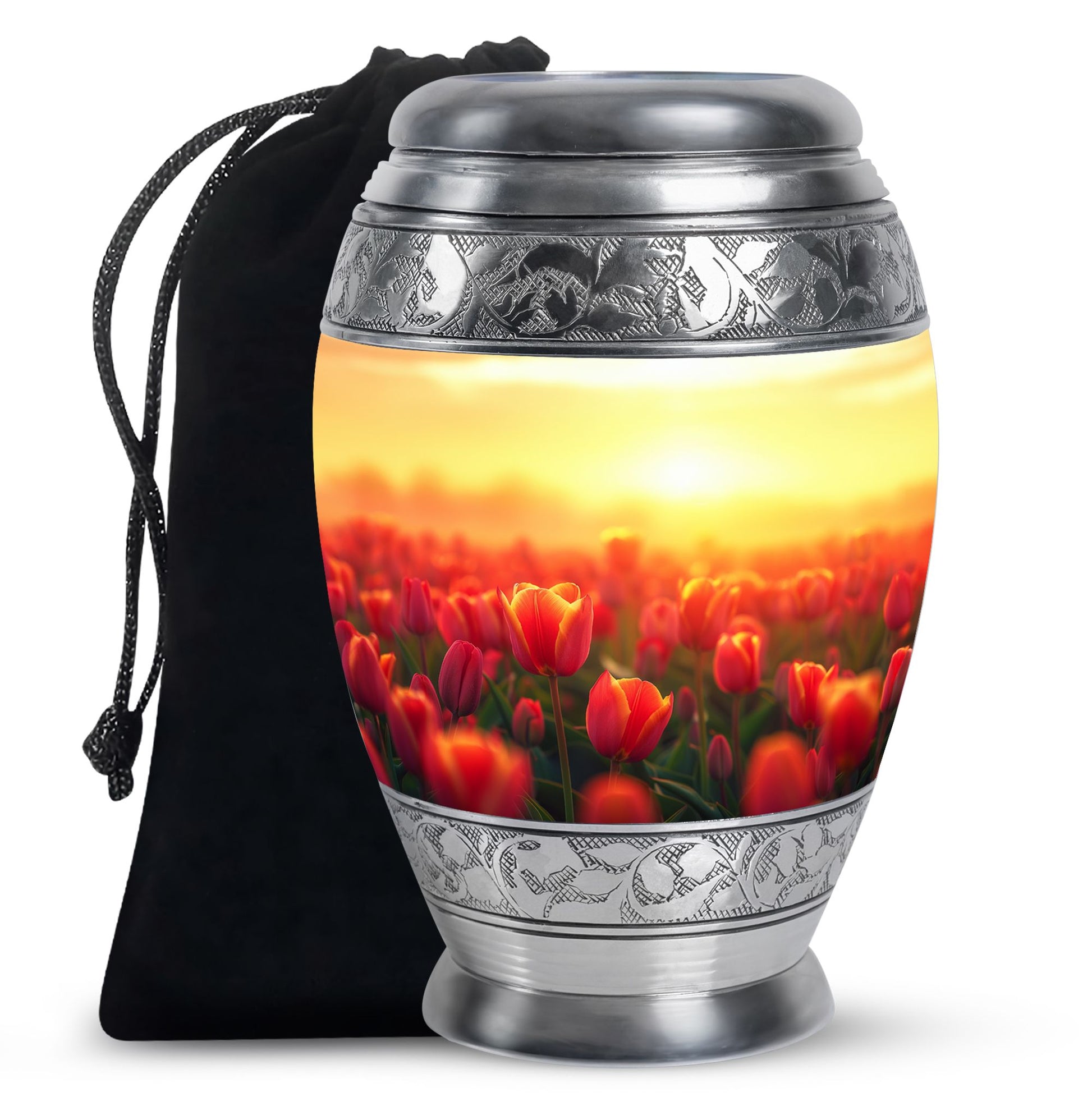 Tulips Theme Large Urn 10 Inch