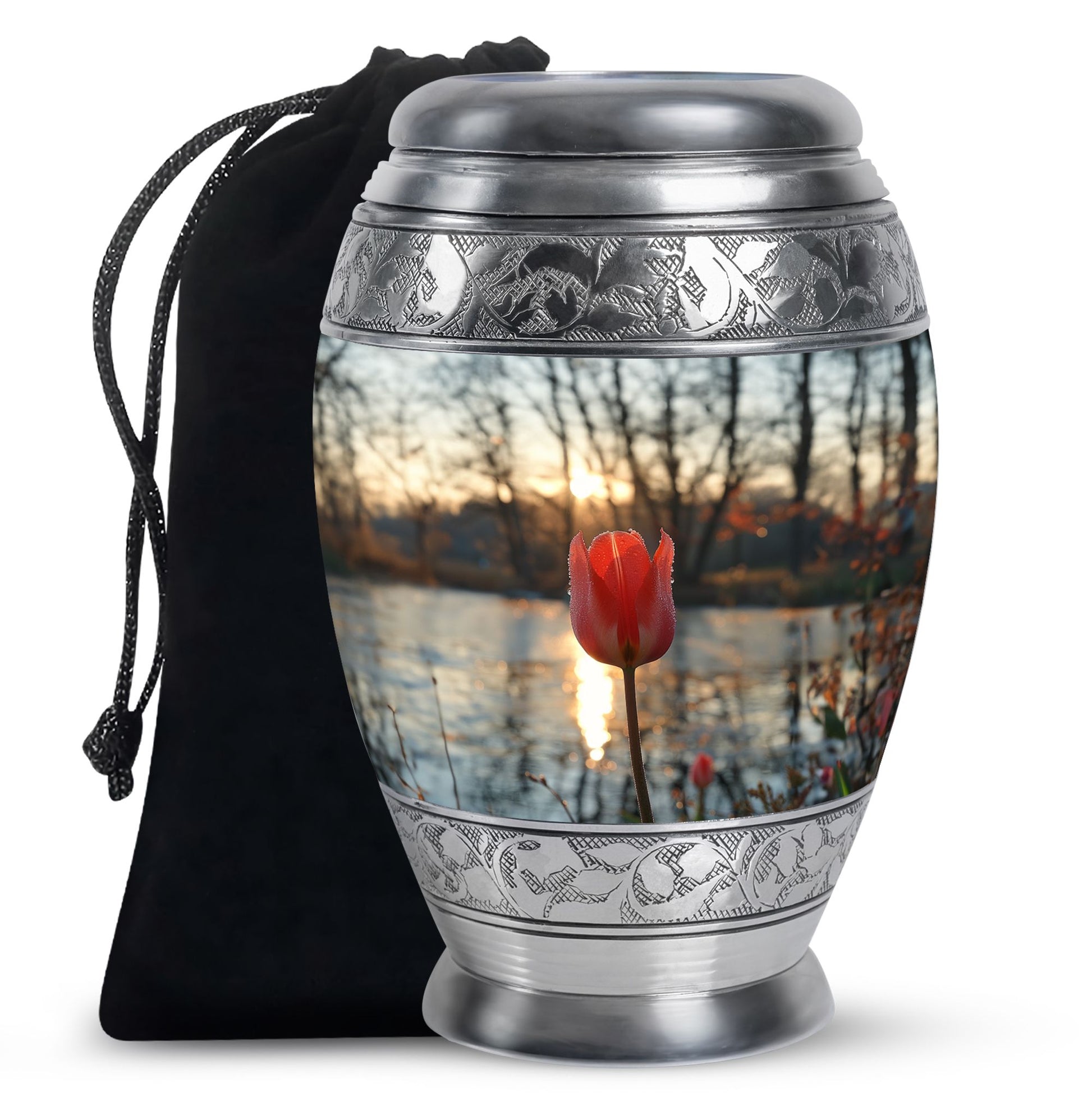 Tulips Theme Large Urn 10 Inch