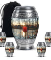 Tulips Theme Large Urn With 4 Keepsake Urn