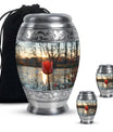 Tulips Theme Large Urn With 2 Keepsake Urn