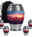 Tulips Theme Large Urn With 4 Keepsake Urn