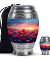 Tulips Theme Large Urn With 1 Keepsake Urn
