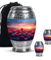 Tulips Theme Large Urn With 2 Keepsake Urn