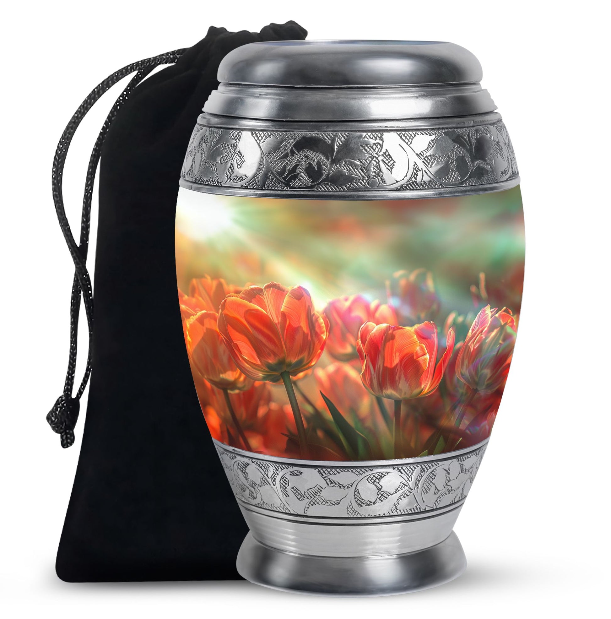 Tulips Theme Large Urn 10 Inch