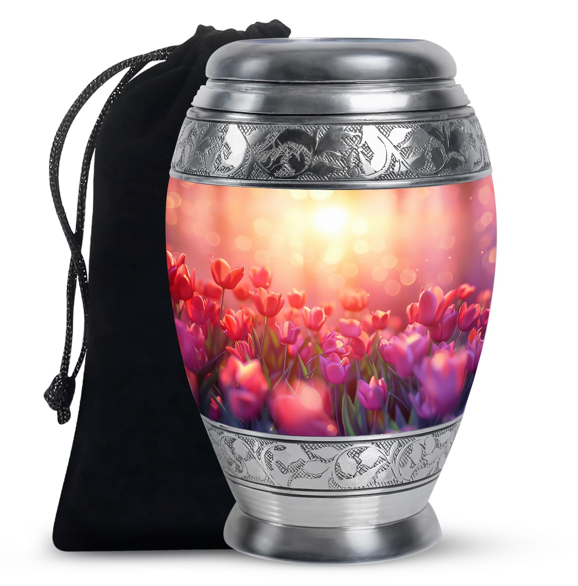 Tulips Theme Large Urn 10 Inch