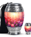 Tulips Theme Large Urn With 1 Keepsake Urn