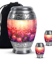 Tulips Theme Large Urn With 2 Keepsake Urn