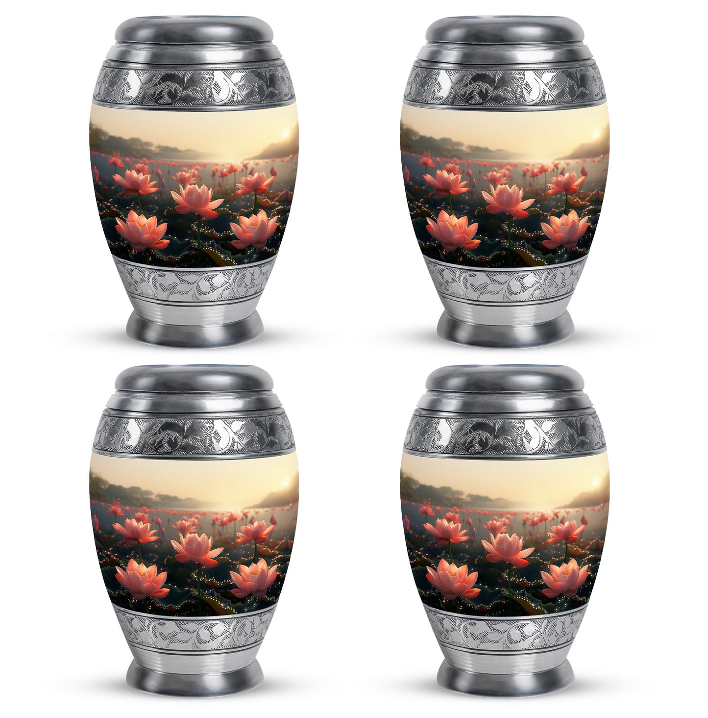 Lotus Theme 3 Inch Keepsake Pack of 4