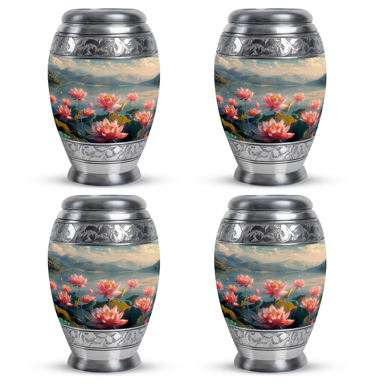 Lotus Theme 3 Inch Keepsake Pack of 4