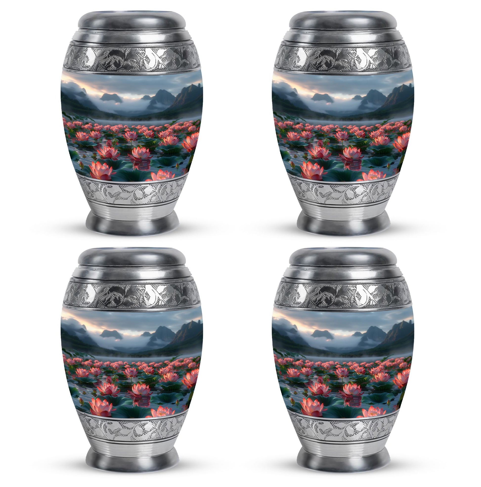 Lotus Theme 3 Inch Keepsake Pack of 4