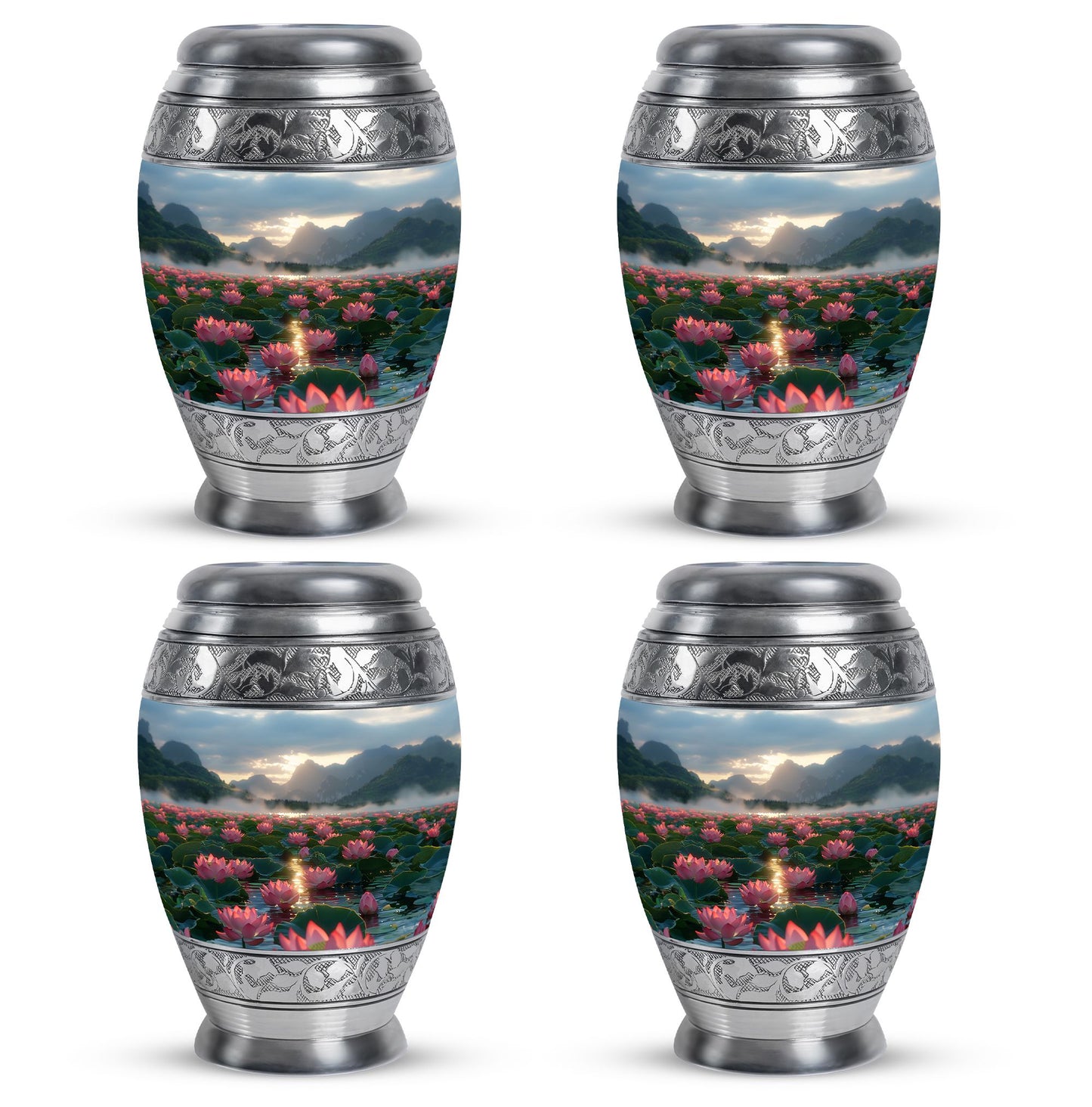 Lotus Theme 3 Inch Keepsake Pack of 4
