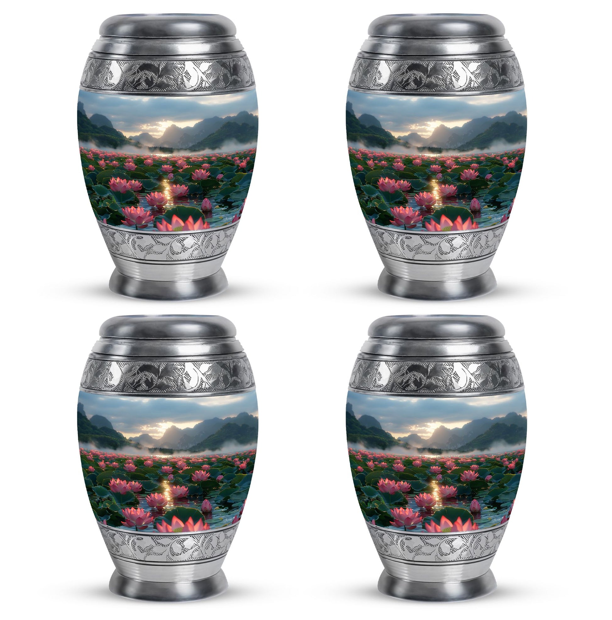 Lotus Theme 3 Inch Keepsake Pack of 4